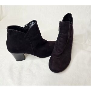 Nicole Women's Shoes Dark Brown‎ Black Zip Up Career Ankle Boots Booties 6.5